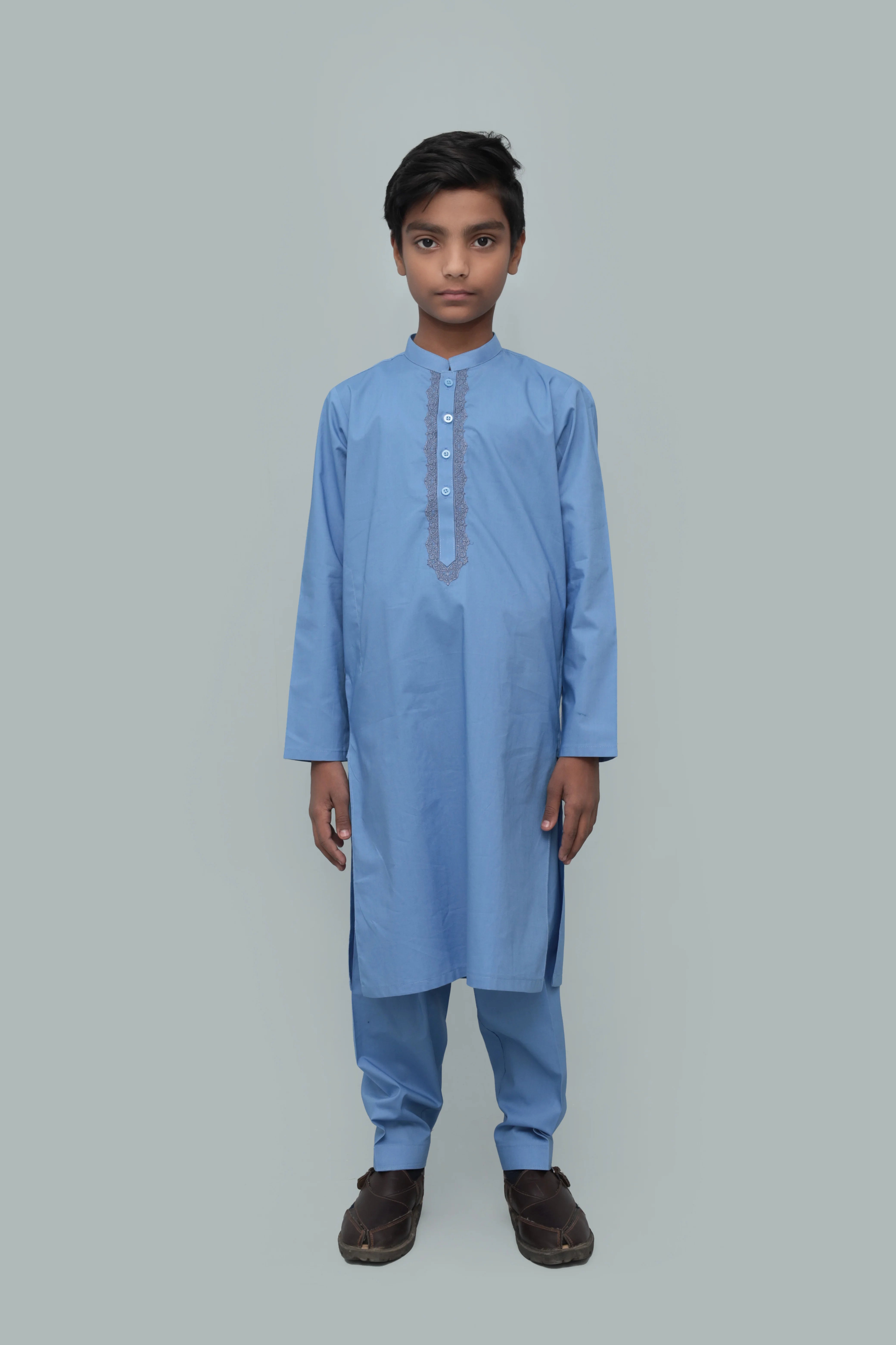 Light Blue Cotton Kurta Shalwar