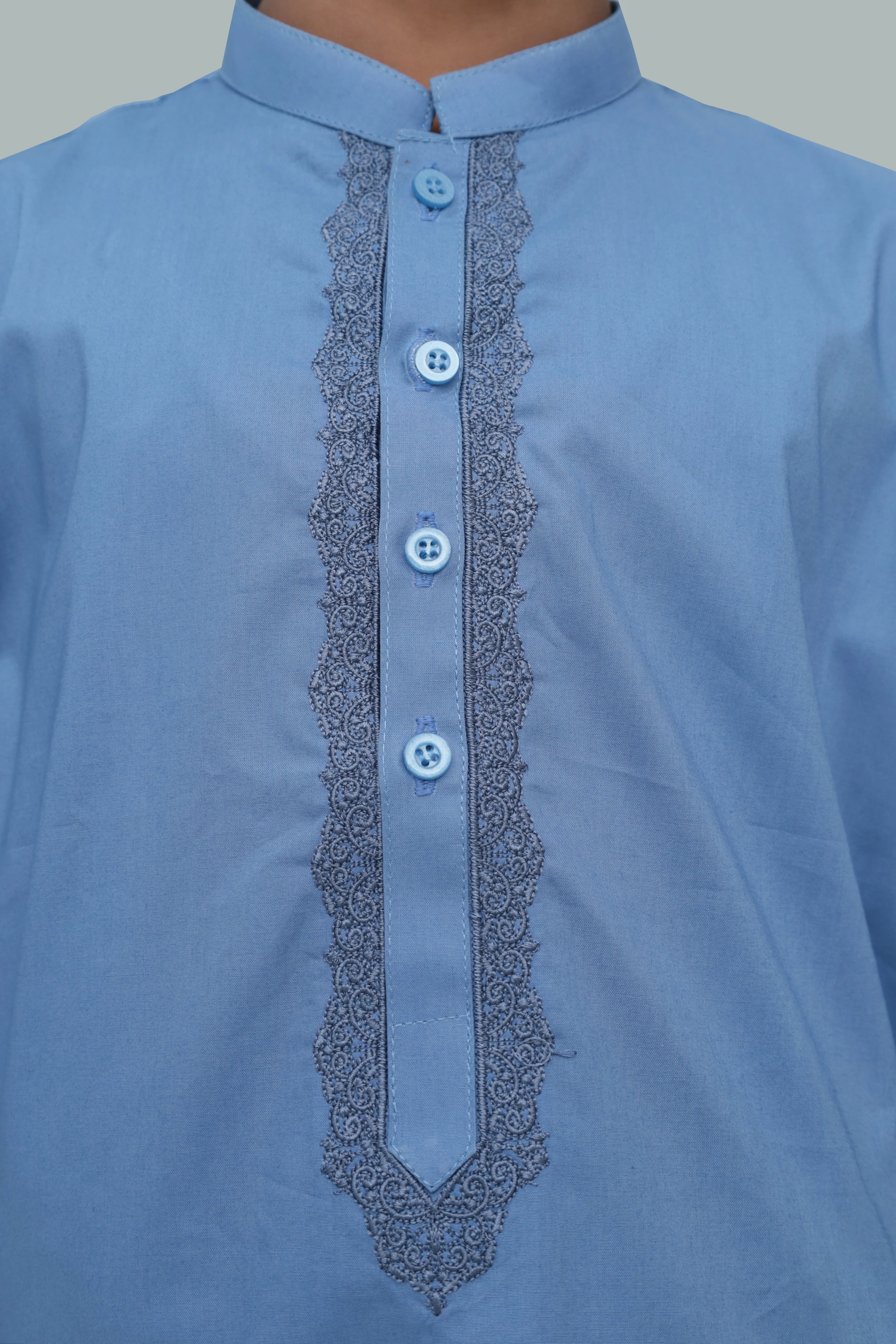 Light Blue Cotton Kurta Shalwar