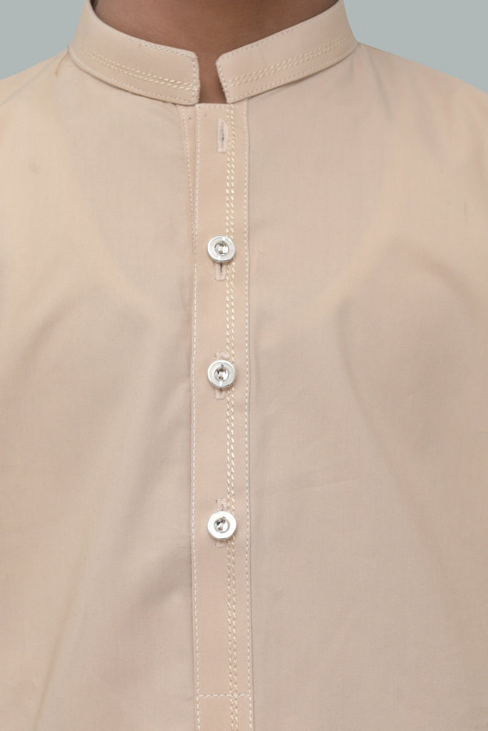 Kid's Classic Beige Cotton Shalwar Kameez