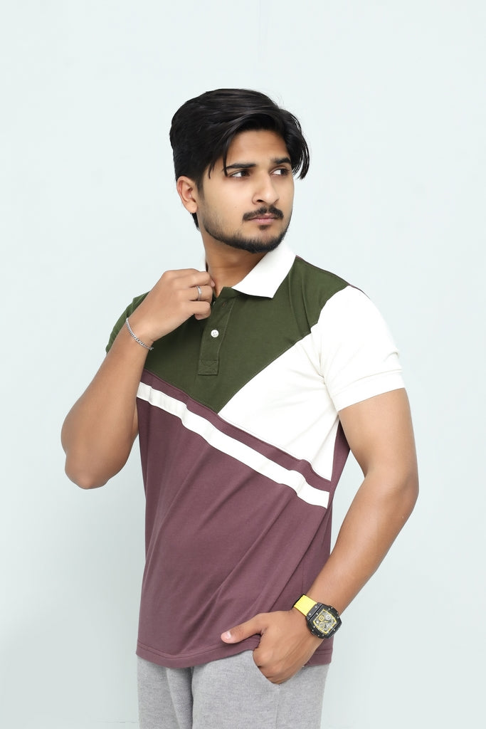 Men’s Geometric Multi-Tone Lifestyle Polo