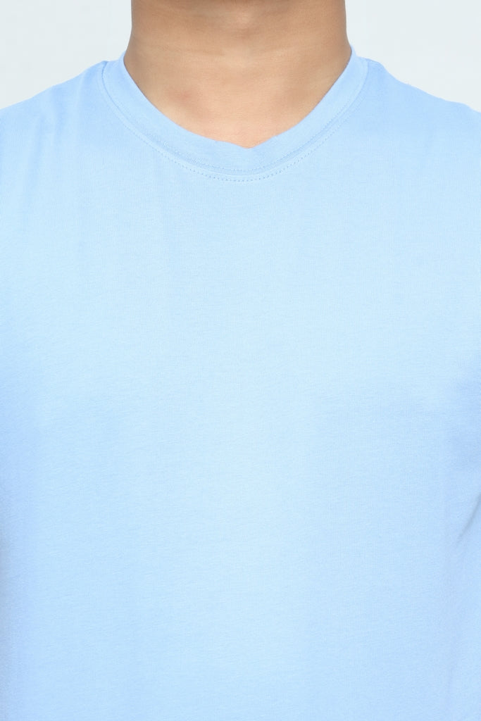 Men’s Essentials Solid Sky Blue Tee