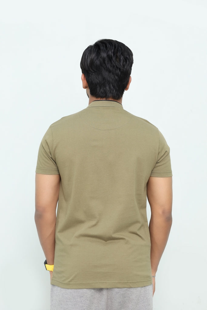 Men’s Urban Olive Mandarin Henley
