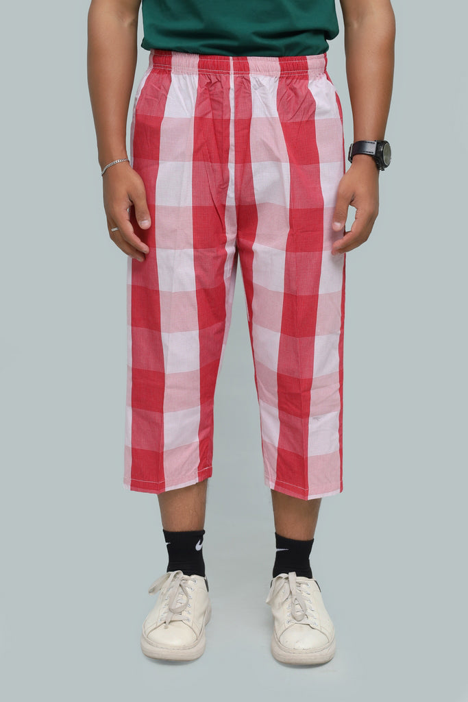 Men’s Classic Crimson Gingham Lounge Shorts
