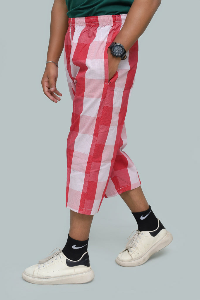 Men’s Classic Crimson Gingham Lounge Shorts