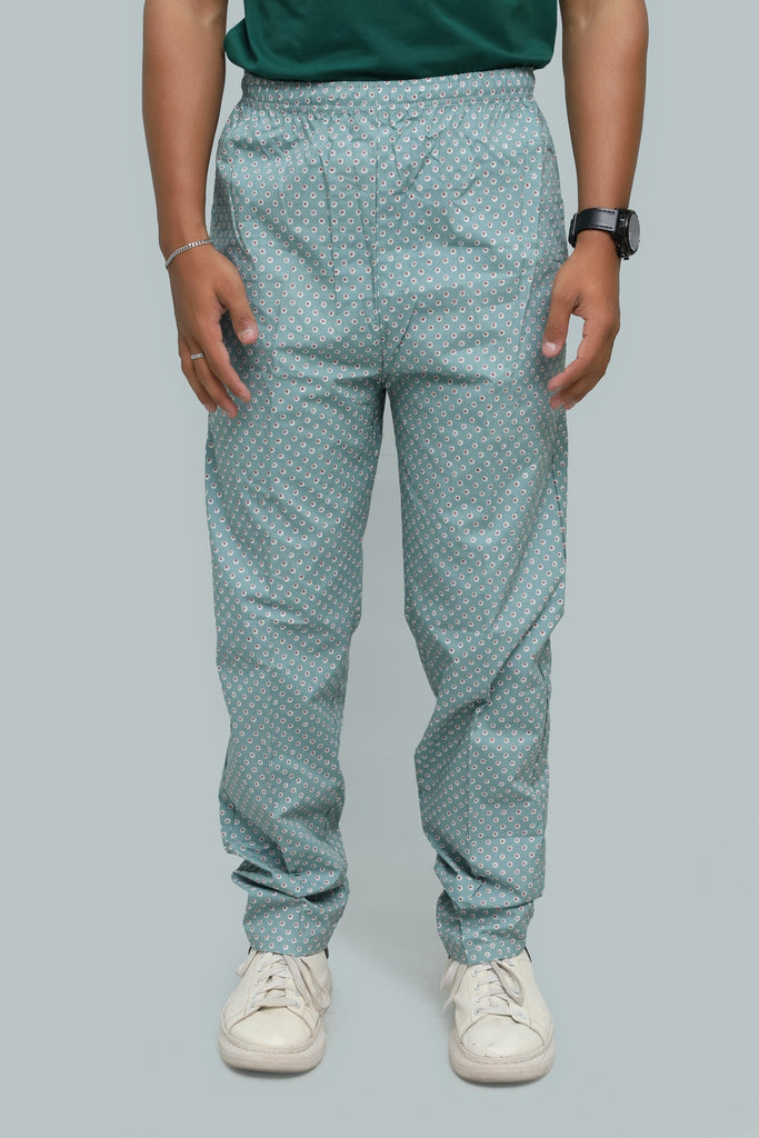 Men’s Urban Relaxed Printed Trousers – Sage Geometric