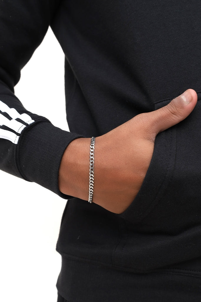 Men's Black With White Side Stripes Tracksuit