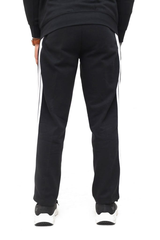 Men's Black With White Side Stripes Tracksuit