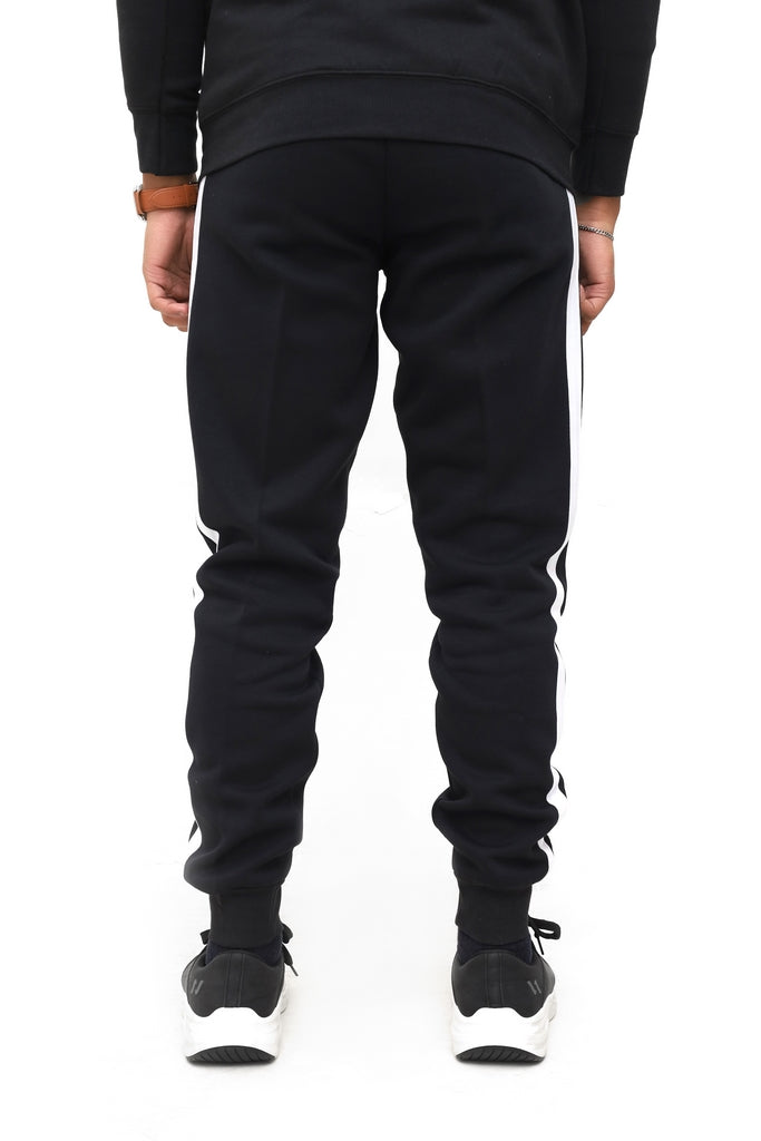Men's Black Markhor With White Side Stripe SweatPant