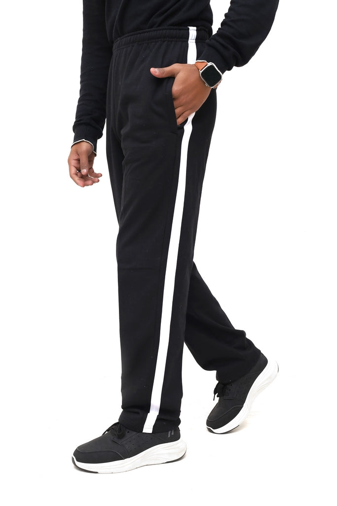Men's Black With White Side Stripe SweatPant