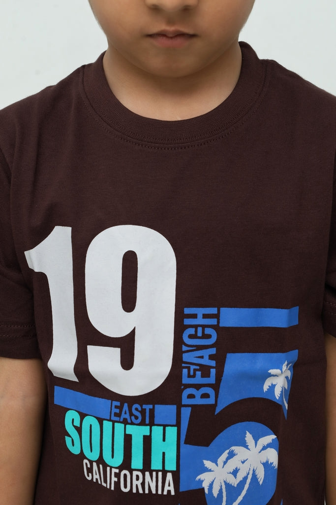 Kids Chocolate Brown Graphic T-Shirt