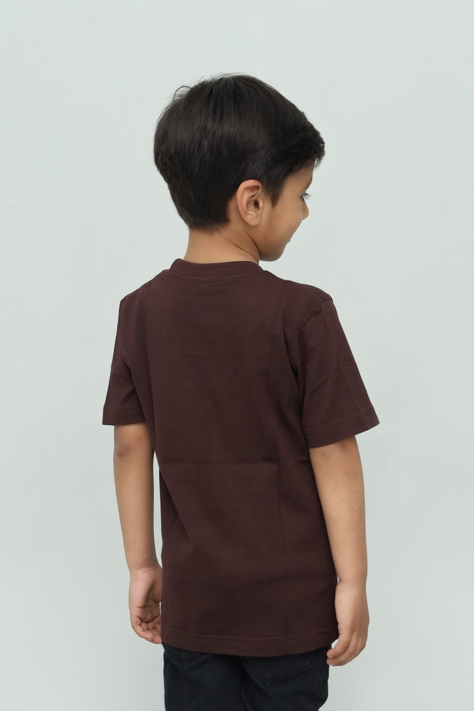 Kids Chocolate Brown Graphic T-Shirt
