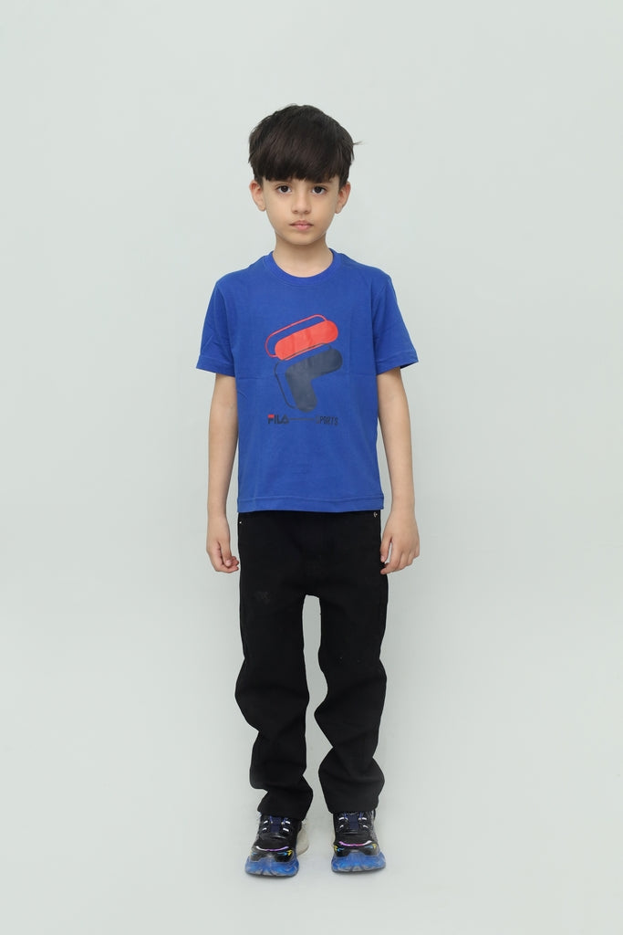 Kids Royal Blue Graphic T-Shirt