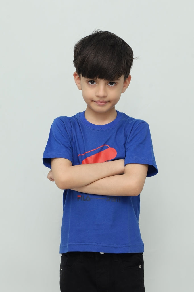 Kids Royal Blue Graphic T-Shirt
