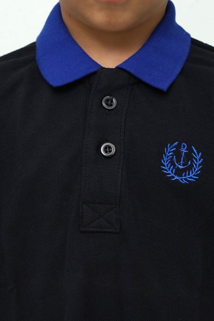 Kids Black & Blue Polo Shirt