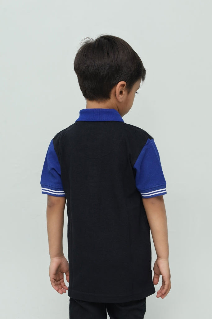 Kids Black & Blue Polo Shirt