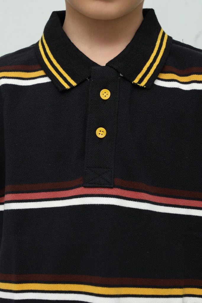 Kids Multicolor Striped Polo Shirt