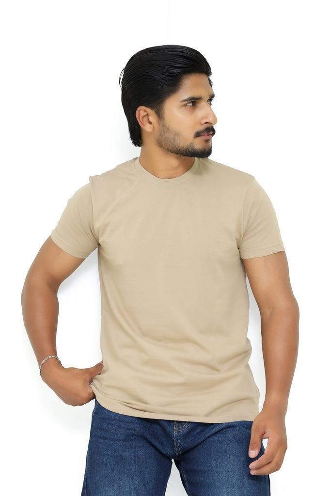 Men’s Essentials Solid Sand Beige Tee