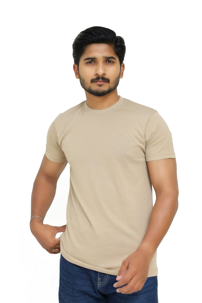 Men’s Essentials Solid Sand Beige Tee