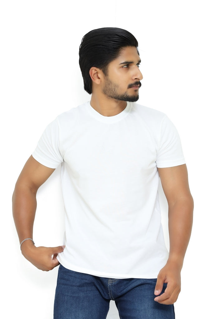 Men’s Essentials Solid Optic White Tee