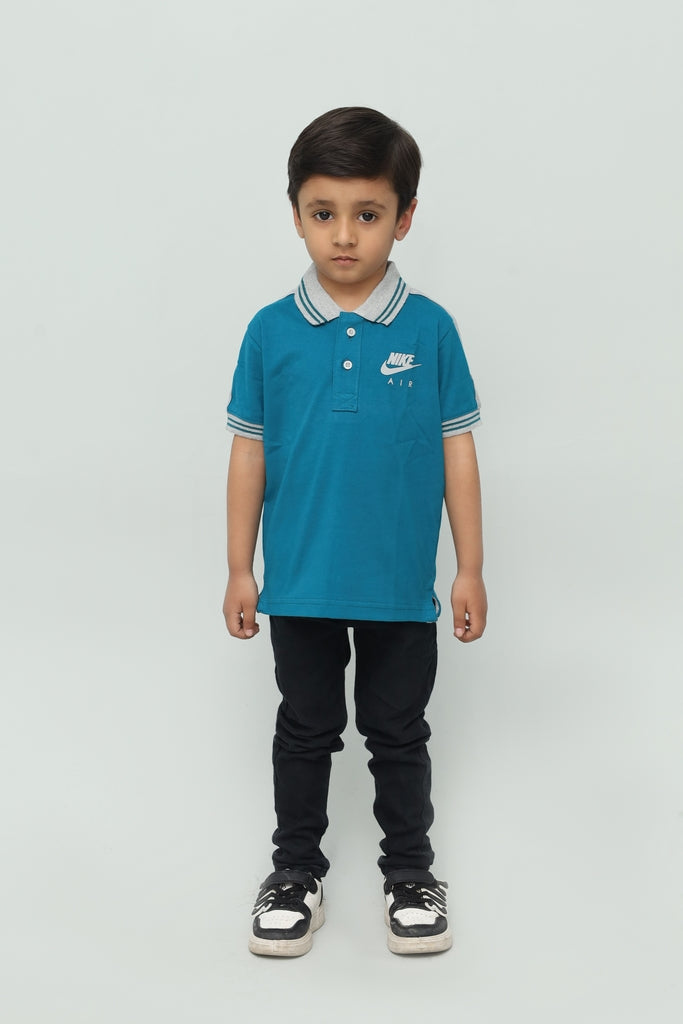 Kids Teal Blue Polo Shirt