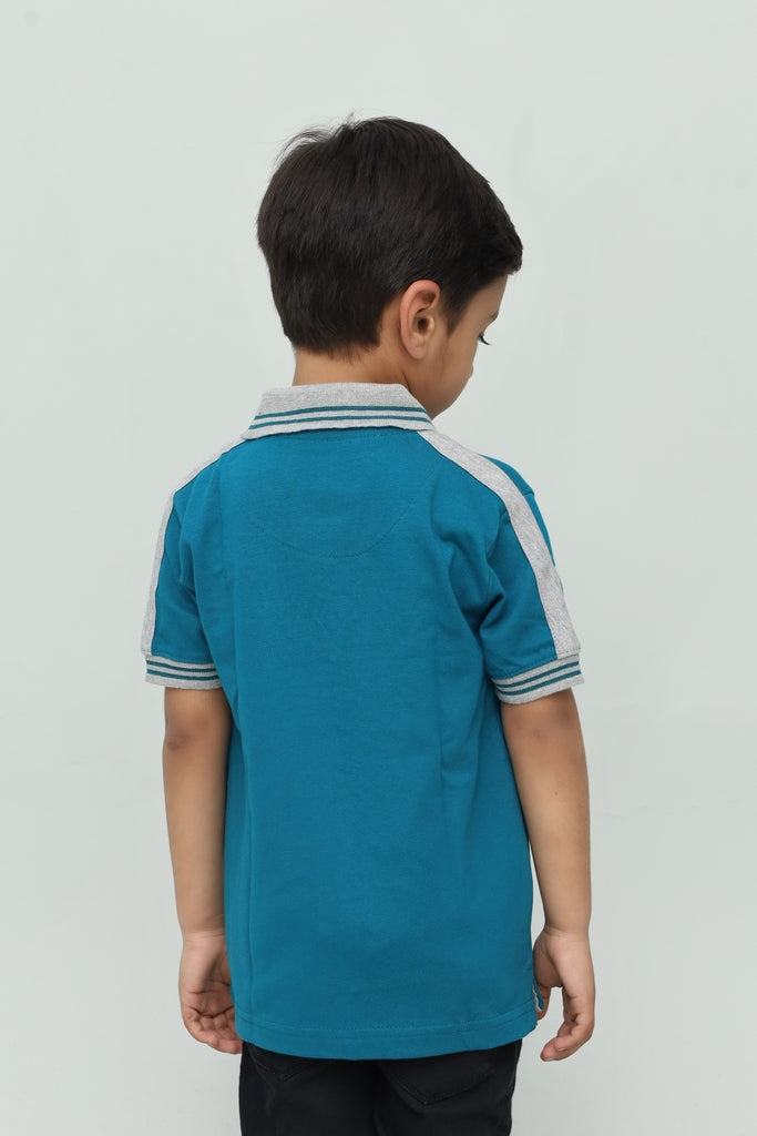 Kids Teal Blue Polo Shirt