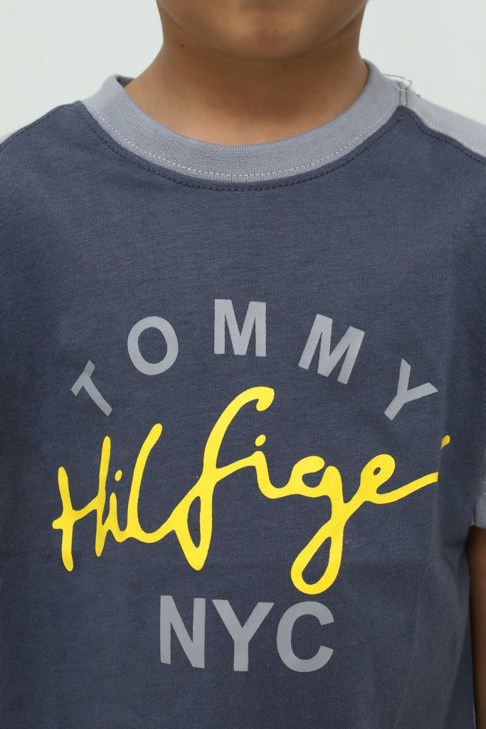 Kidsm Grey Printed T-Shirt