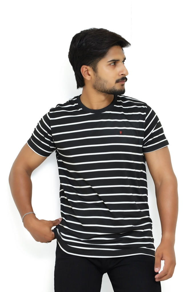 Men’s Classic Olive Green Striped Tee