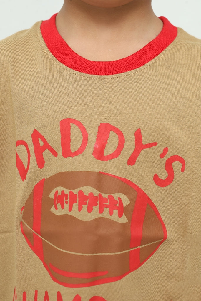 Kids Beige Graphic T-Shirt