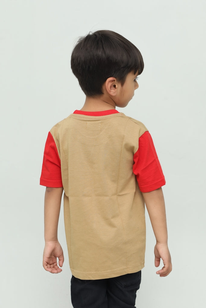 Kids Beige Graphic T-Shirt