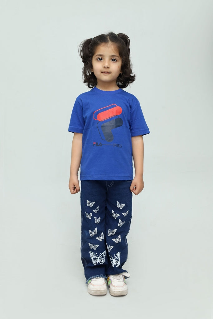 Kids Royal Blue Graphic T-Shirt
