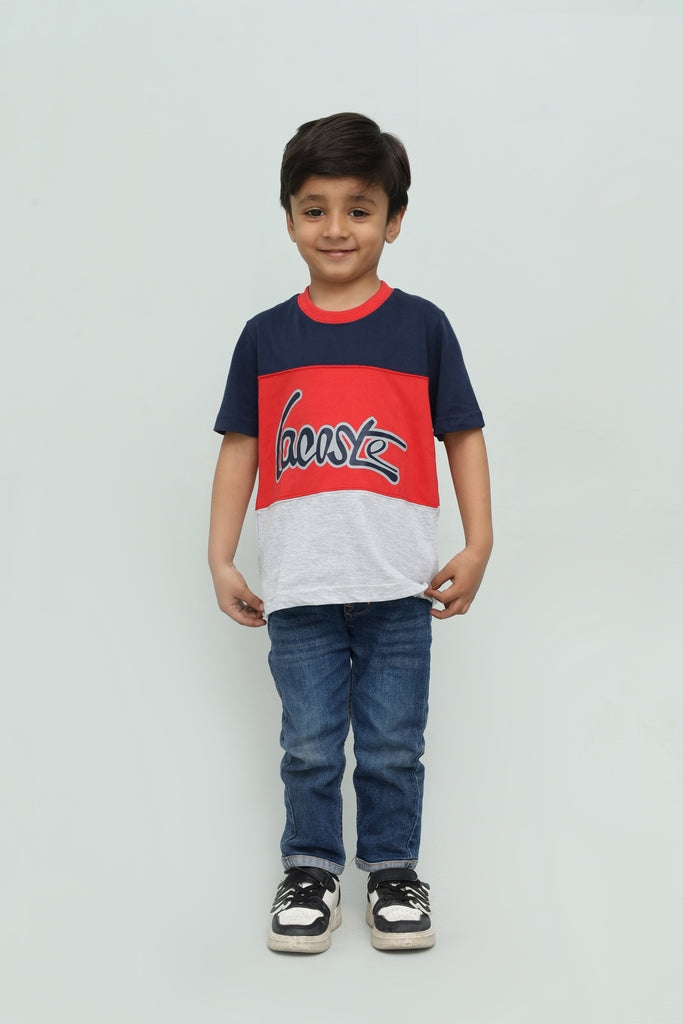 Kids Color Block Graphic T-Shirt