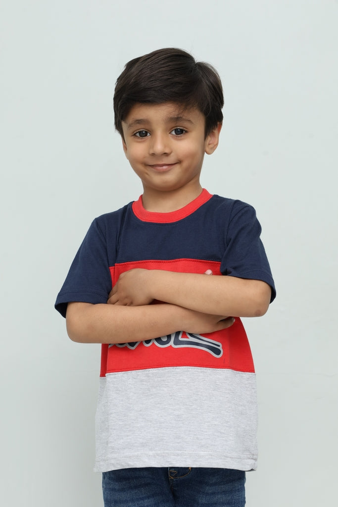 Kids Color Block Graphic T-Shirt