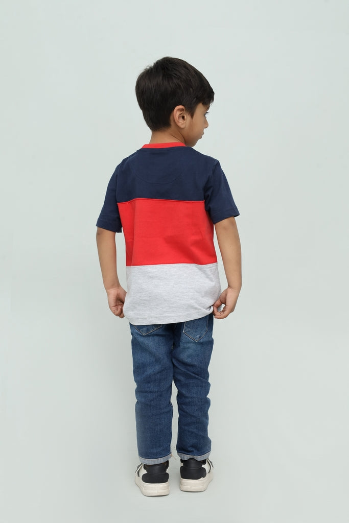 Kids Color Block Graphic T-Shirt