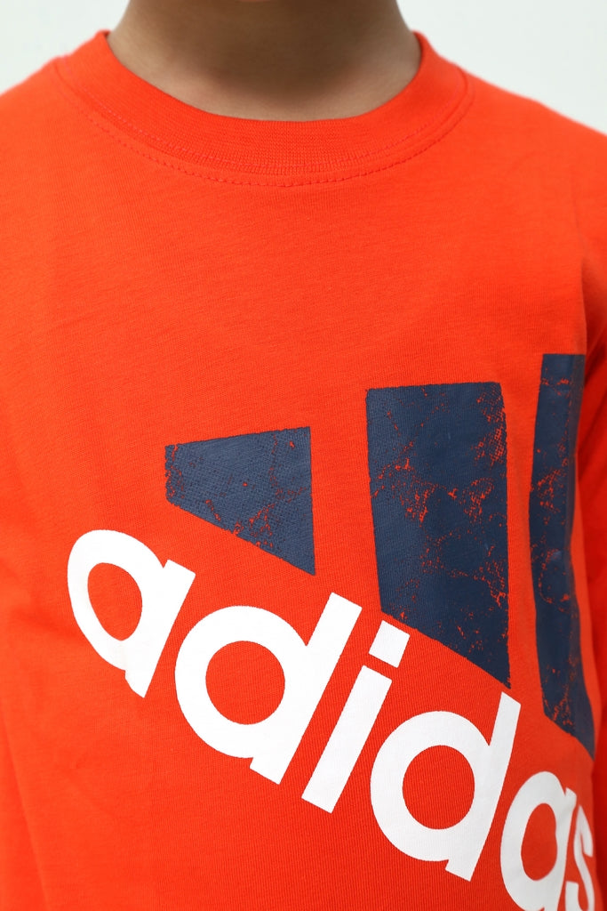 Kids Orange Long Sleeve Graphic T-Shirt