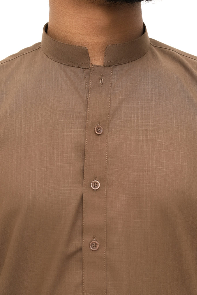 Men’s Walnut Brown Cotton & Wash Wear Wrinkle-Free Shalwar Kameez