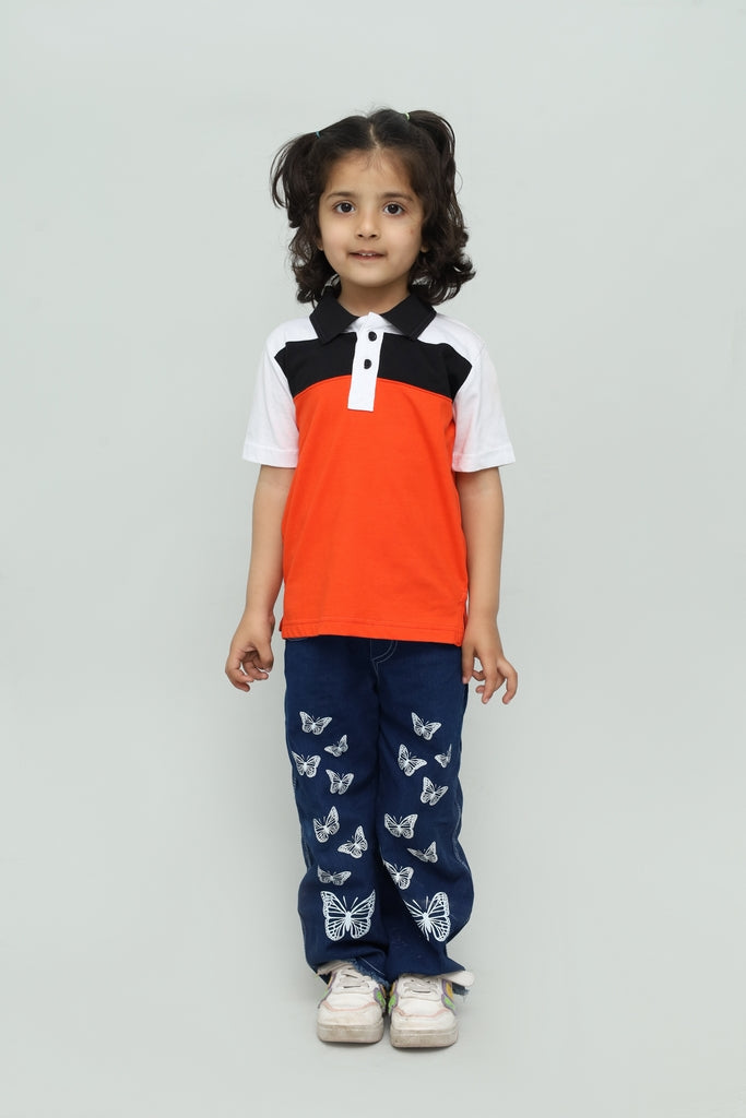 Kids Color Block Polo Shirt