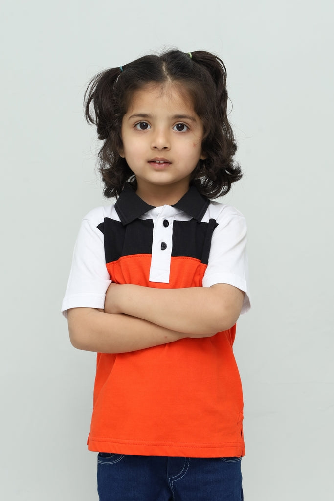 Kids Color Block Polo Shirt