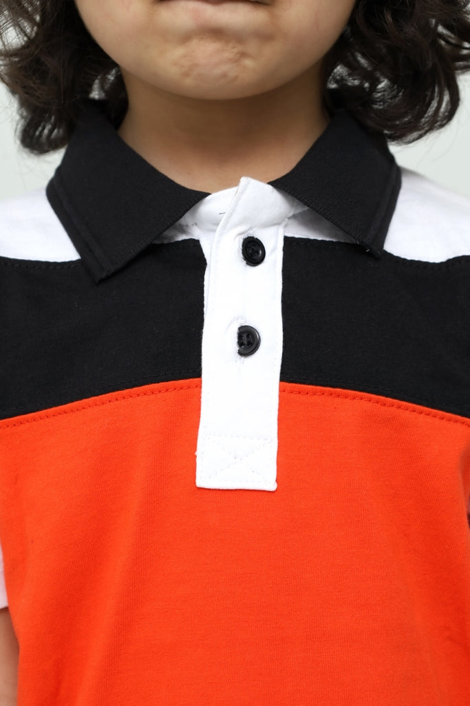 Kids Color Block Polo Shirt