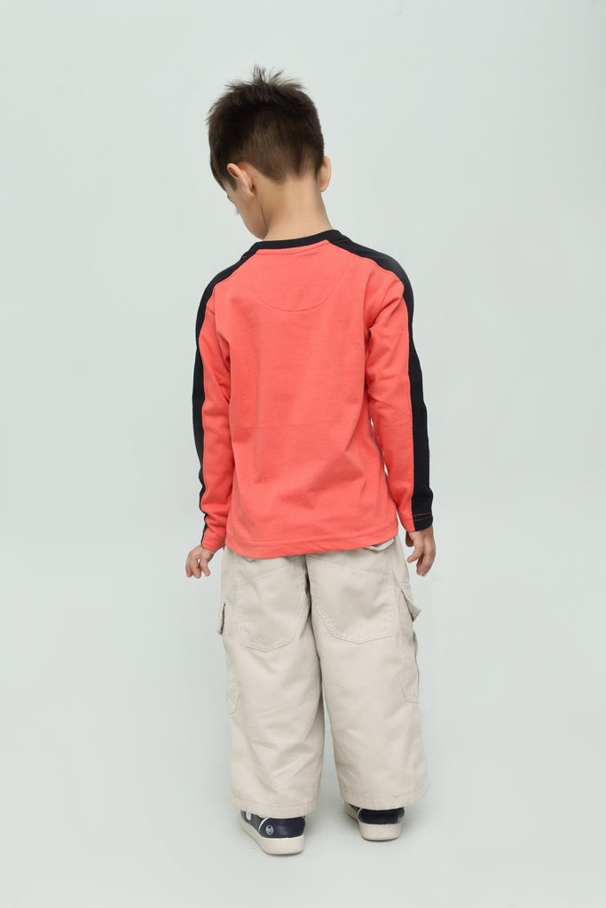Kids Coral Graphic Long Sleeve Print T-Shirt