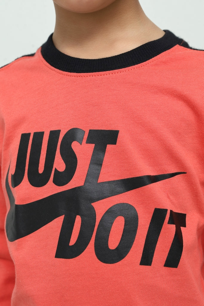 Kids Coral Graphic Long Sleeve Print T-Shirt