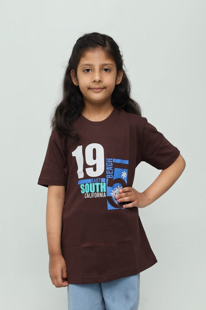 Kids Chocolate Brown Graphic T-Shirt