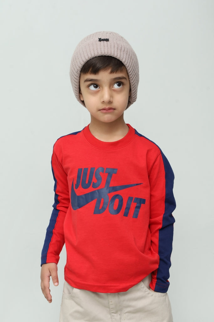 Kids Red Graphic Long Sleeve T-Shirt