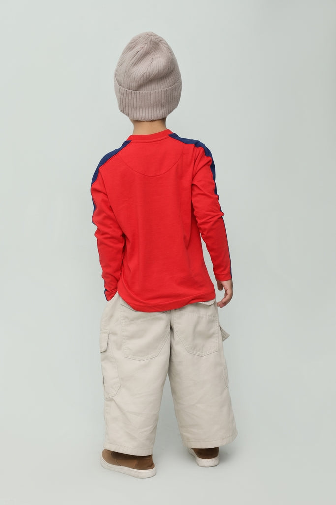 Kids Red Graphic Long Sleeve T-Shirt