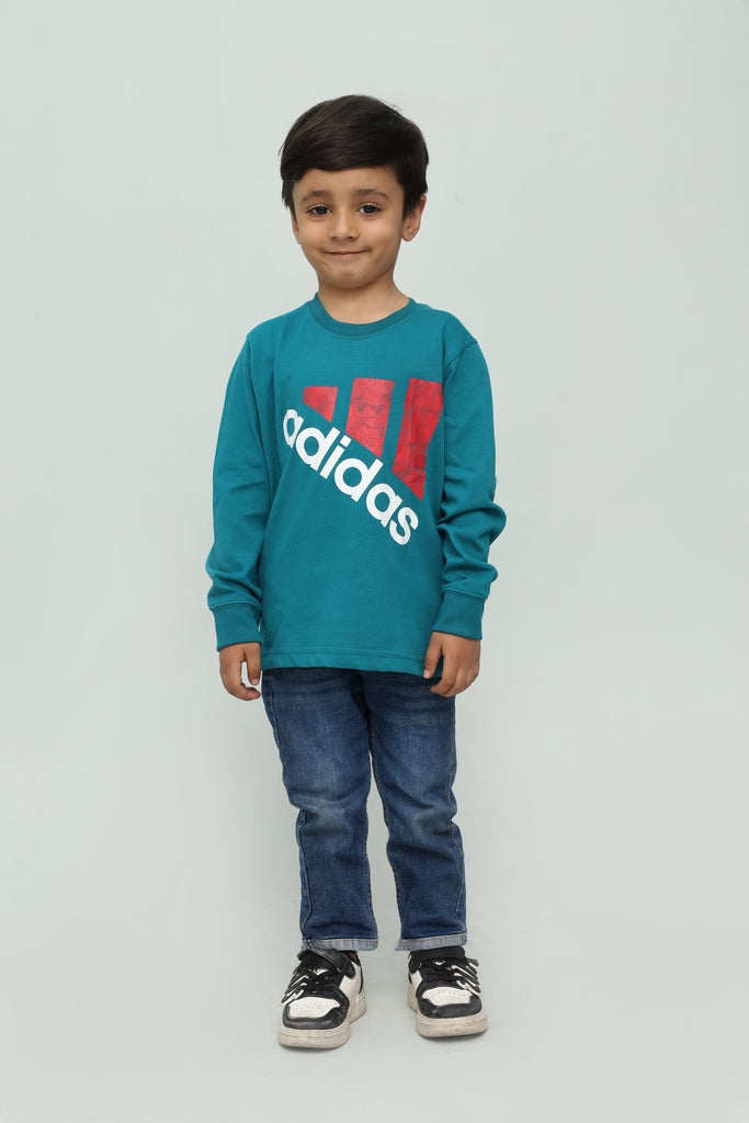 Kids Green Graphic Long Sleeve T-Shirt