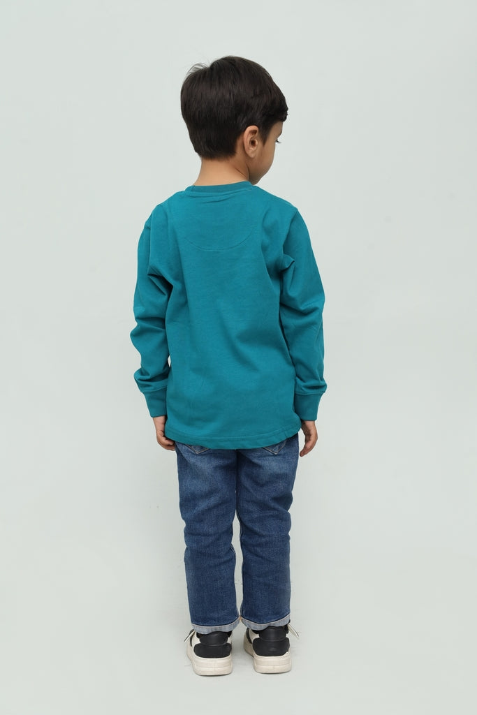 Kids Green Graphic Long Sleeve T-Shirt