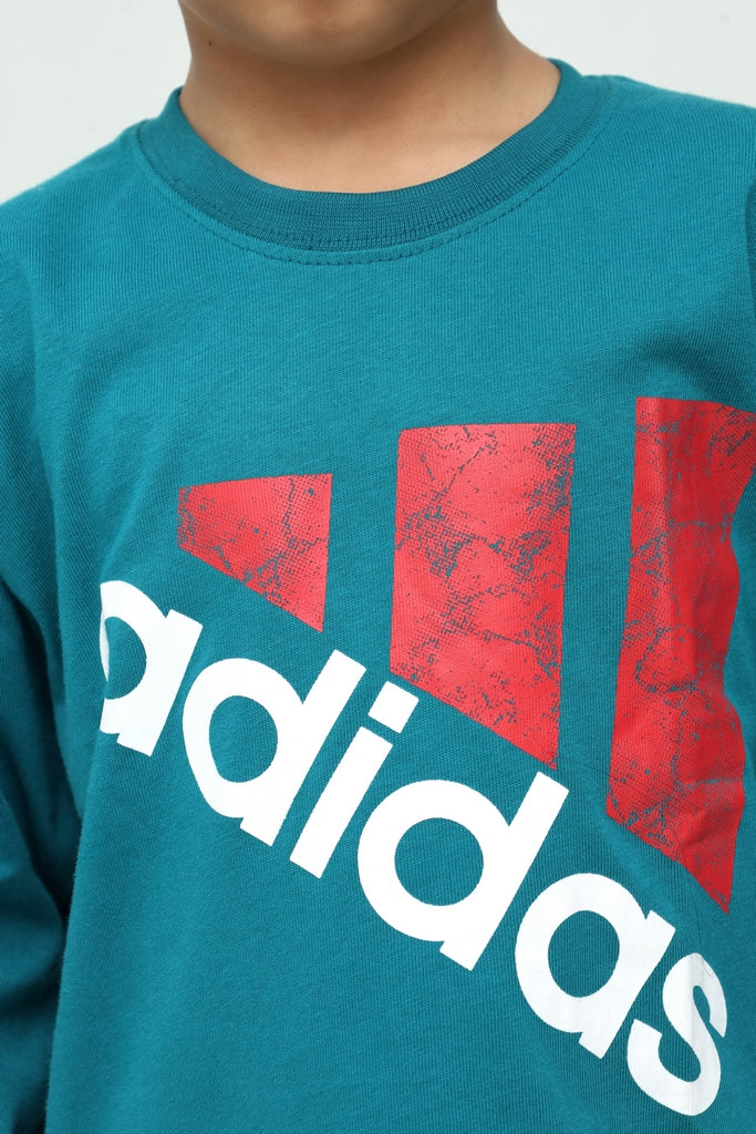 Kids Green Graphic Long Sleeve T-Shirt
