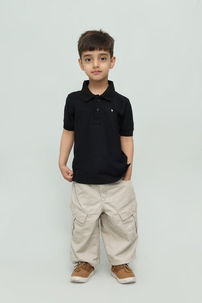 Kids Classic Black Polo Shirt