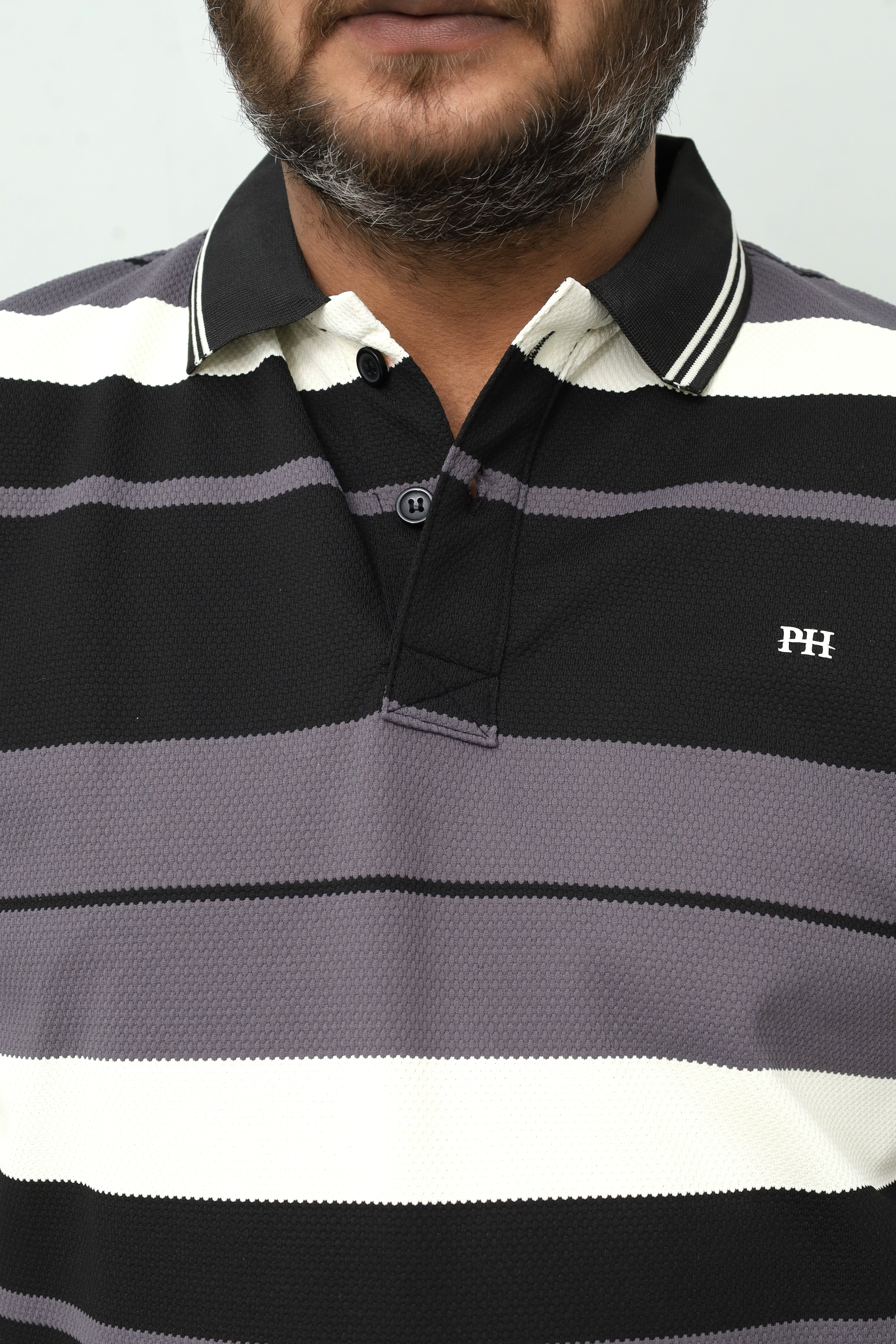 Men's Multicolor Striped Polo Shirt