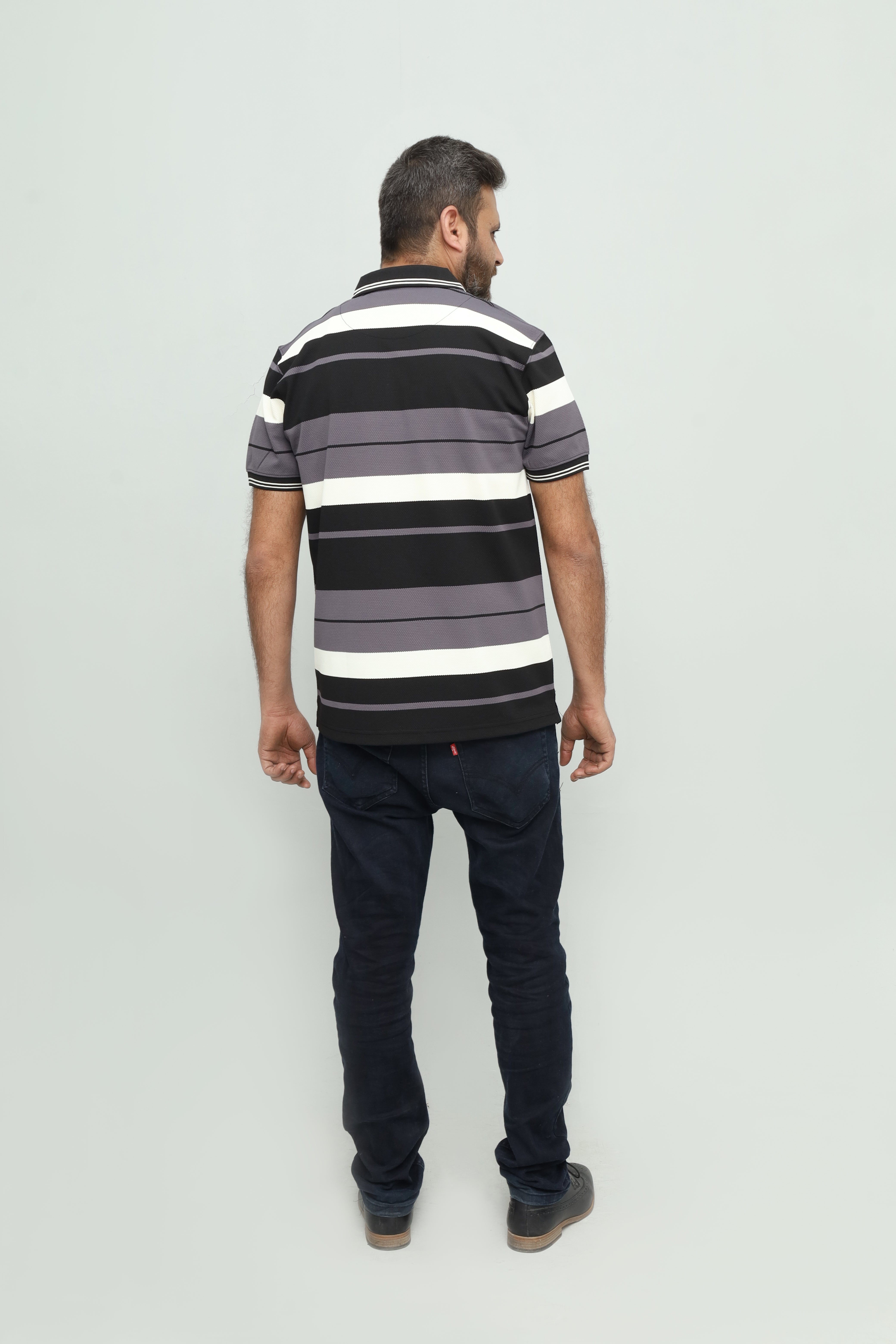 Men's Multicolor Striped Polo Shirt