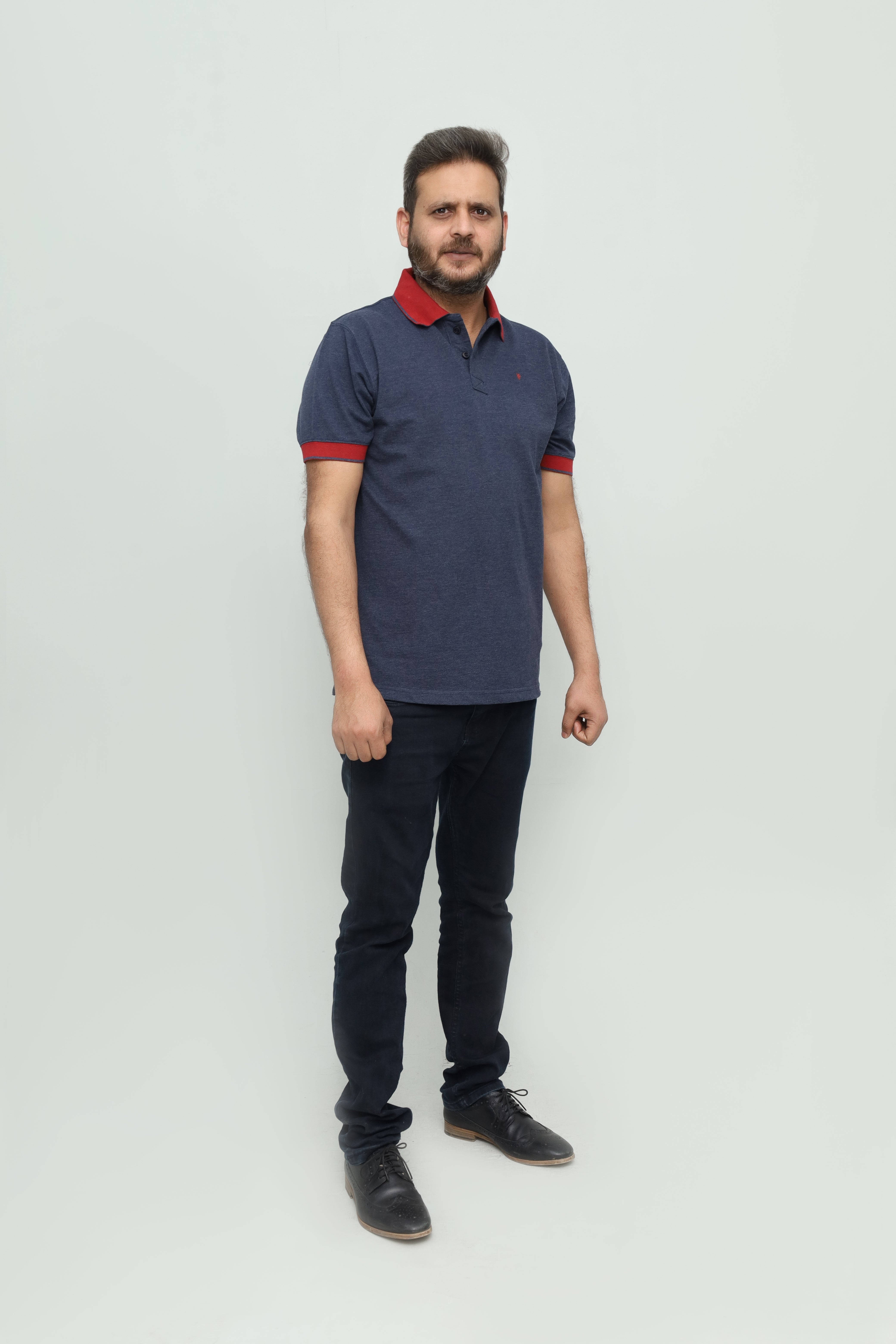 Men's Navy with Red Contrast Polo Shirt